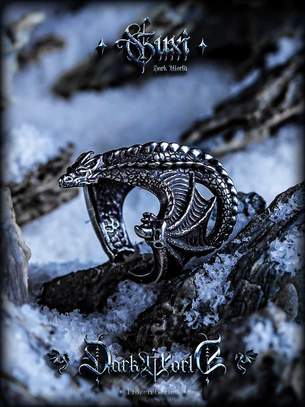 Pterodactyl Titanium Steel Punk Ring 2