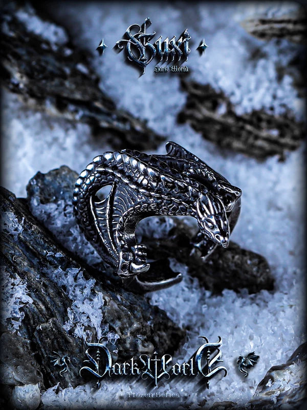 Pterodactyl Titanium Steel Punk Ring 3