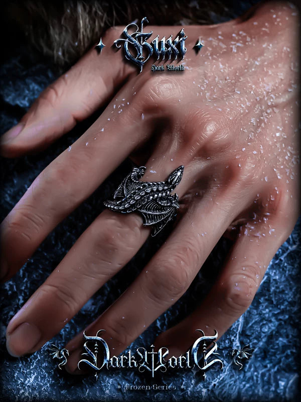 Pterodactyl Titanium Steel Punk Ring 4
