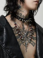 Punk Beaded Chain Necklace 1