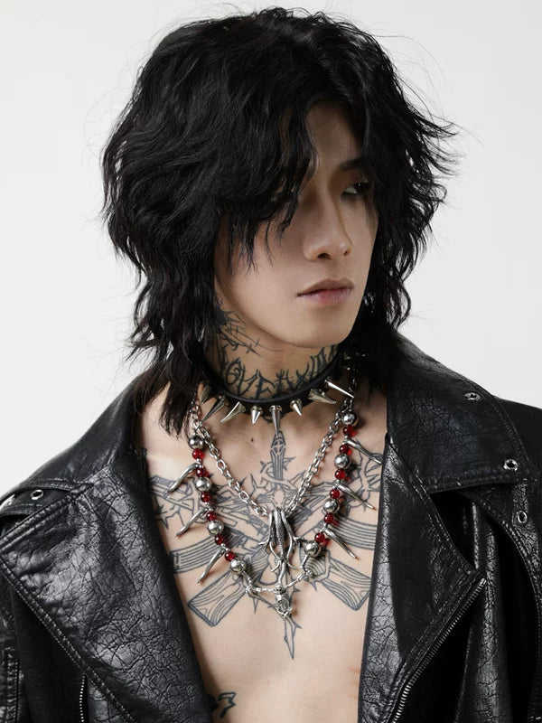 Punk Beaded Chain Necklace 4