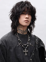 Punk Beaded Cross Necklace 4