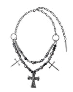 Punk Beaded Cross Necklace 5