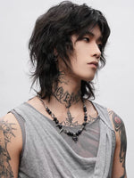 ,6056653552524, Punk Beaded Studded Necklace