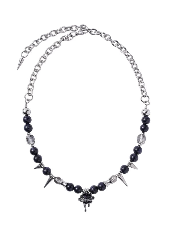Punk Beaded Studded Necklace 5