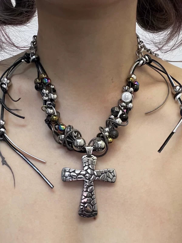 Punk Cross Choker Necklace 1
