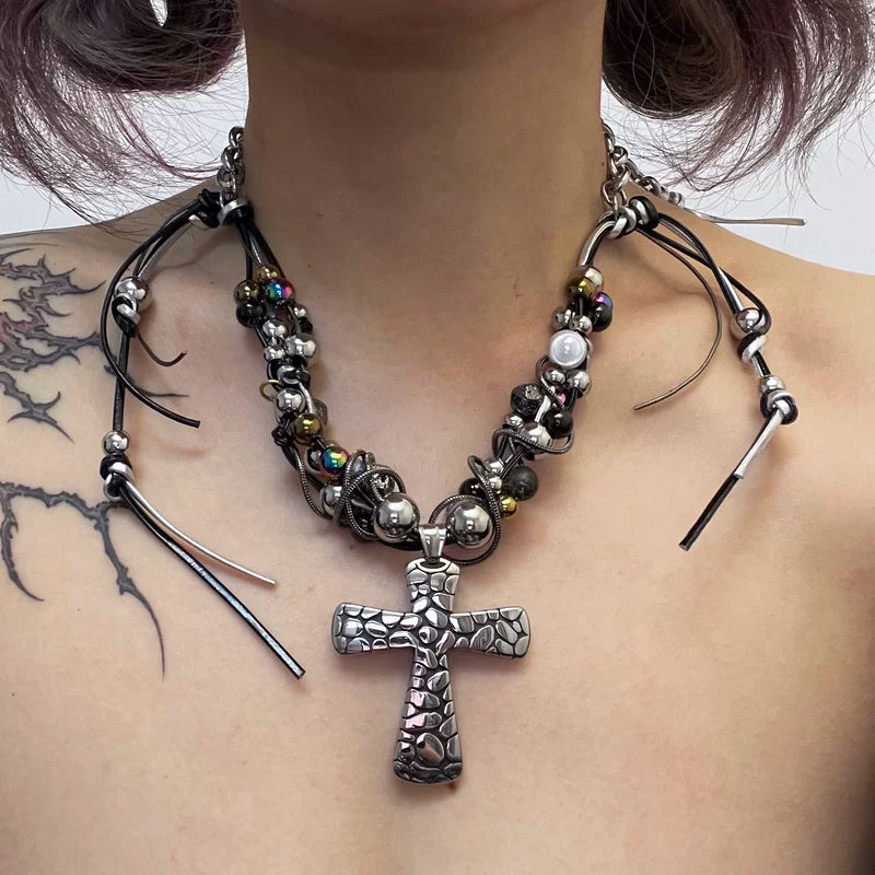 4974558528201, Punk Cross Choker Necklace