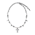Punk Cross Pearl Necklace 5