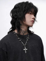 Punk Cross Pendant Necklace 1