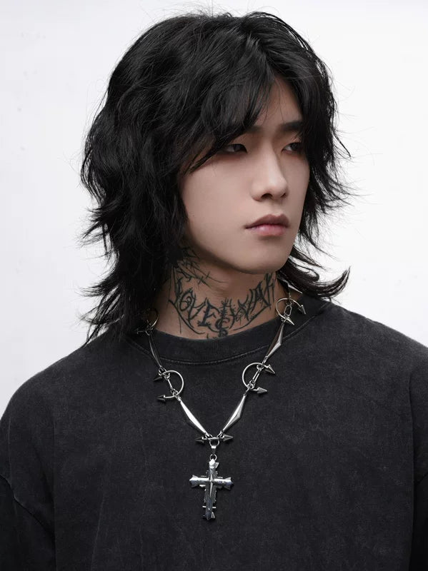 Punk Cross Pendant Necklace 4