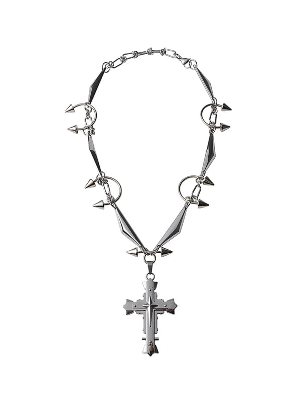 Punk Cross Pendant Necklace 5