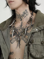 Punk Distressed Claw Necklace 3