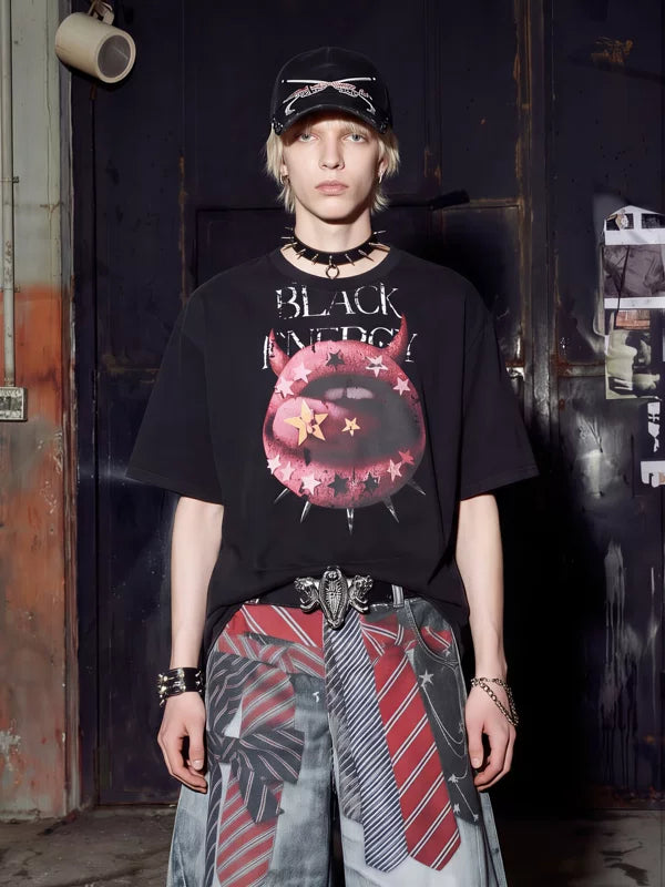 Punk Graphic Crew Neck T-Shirt 1