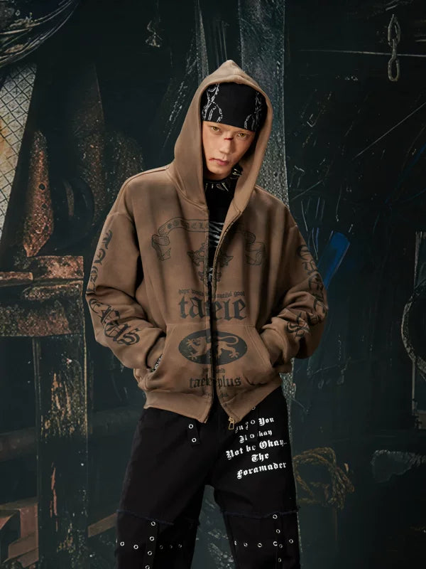 Punk Graphic Zip Up Hoodie Jacket 2