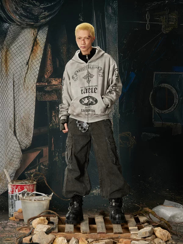 Punk Graphic Zip Up Hoodie Jacket 4