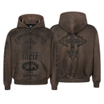 6025392188321,6025392188322,6025392188323,6025392188324, Punk Graphic Zip Up Hoodie Jacket