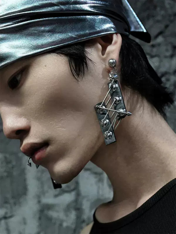 Punk Handmade Leather Dangle Earrings 3