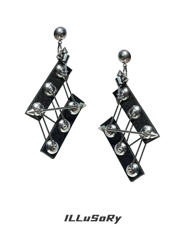Punk Handmade Leather Dangle Earrings 5
