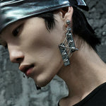5809927482759, Punk Handmade Leather Dangle Earrings