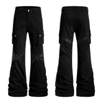 6191323771512,6191323771513,6191323771514,6191323771515,6191323771516, Punk Patchwork Rivet Cargo Flare Pants