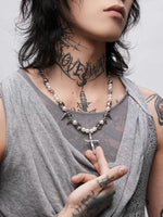 Punk Pearl Cross Necklace 1