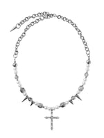 Punk Pearl Cross Necklace 5