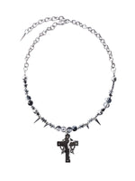 Punk Rivet Cross Beaded Necklace 5
