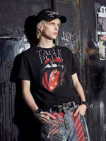 Punk Rock Graphic Lips Crew Neck T-Shirt 1