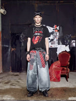 Punk Rock Graphic Lips Crew Neck T-Shirt 5