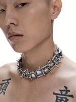 Punk Spiked Choker Necklace 1
