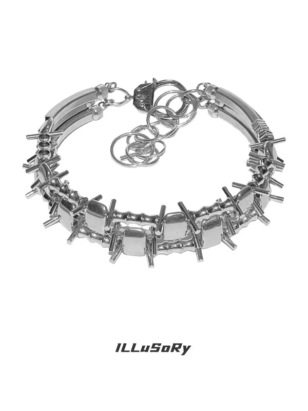 Punk Spiked Choker Necklace 5