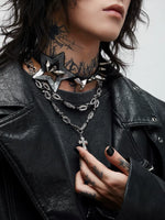 Punk Star Cross Pendant Necklace 1