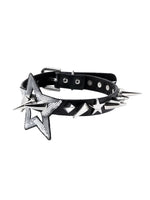 Punk Star Leather Choker Necklace 1