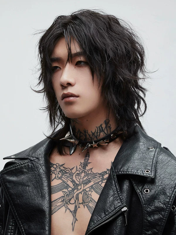 Punk Star Leather Choker Necklace 5