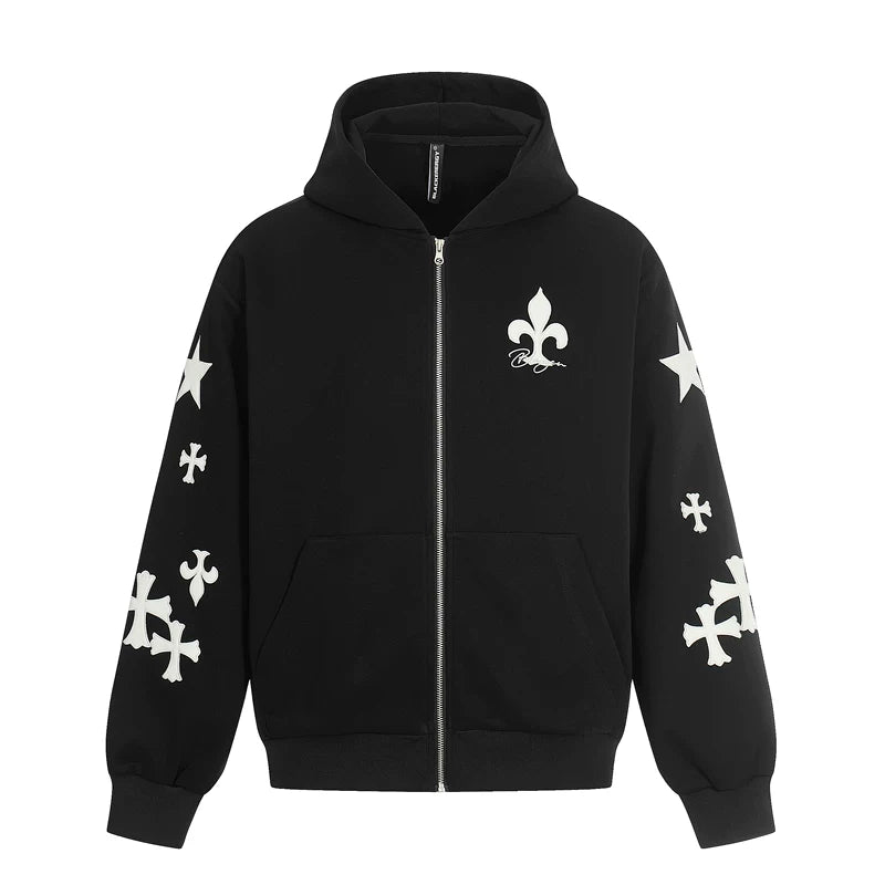 6026384284944,6026384284945,6026384284946,6026384284947, Punk Street Zip-Up Graphic Hoodie Jacket