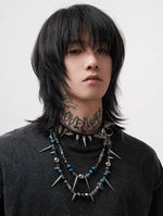 Punk Studded Beaded Necklace 1