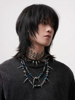 Punk Studded Beaded Necklace 2