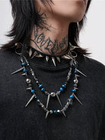 Punk Studded Beaded Necklace 3