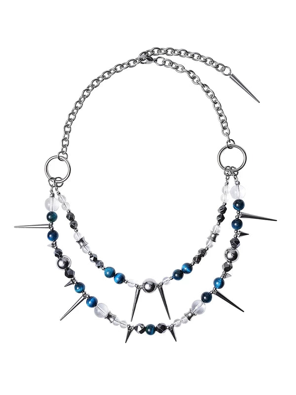 Punk Studded Beaded Necklace 5