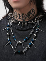 5883245955888, Punk Studded Beaded Necklace