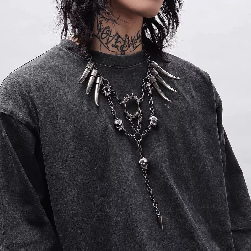 6221917894796, Punk Tribal Chain Necklace