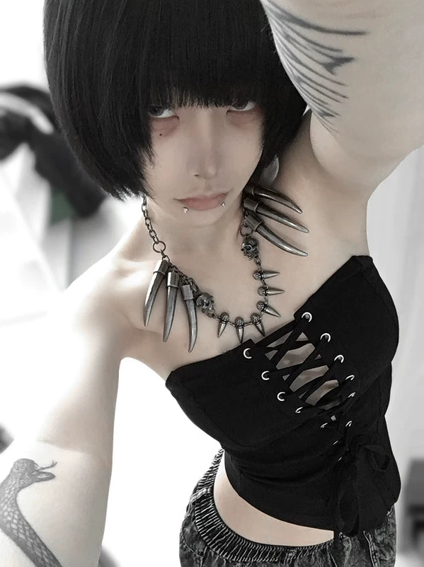 Punk Tribal Spike Necklace 4