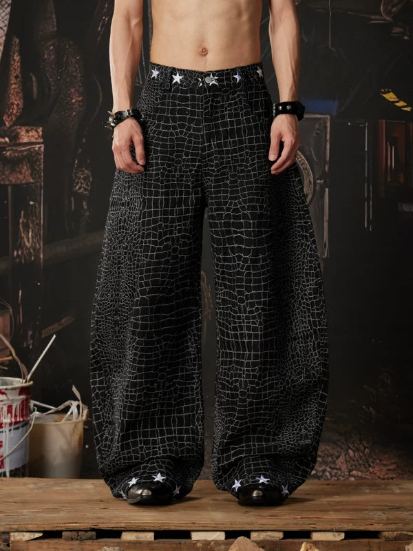 Python Pattern Wide Leg Blade Pants 1
