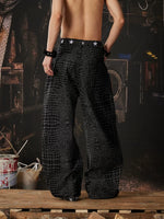 Python Pattern Wide Leg Blade Pants 3