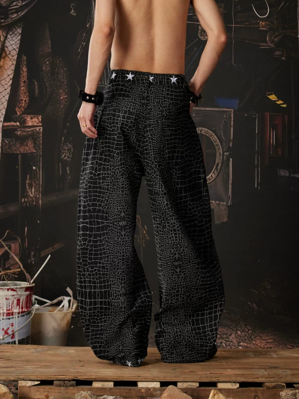 Python Pattern Wide Leg Blade Pants 3