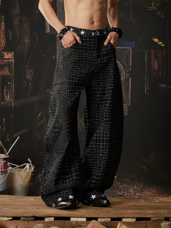 Python Pattern Wide Leg Blade Pants 4