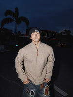 Quarter-Zip Stand Collar Knitted Sweater 1
