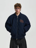 ,6145095810364,6145095810365,6145095810366, Quilted Embroidered Lapel Bomber Jacket