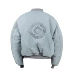 Quilted Oversized Bomber Jacket with Back Embroidery 1