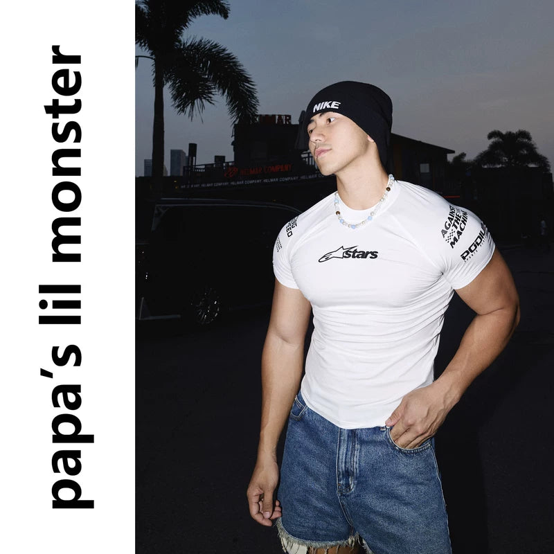 6083871484898,6083871484899,6083871484900, Racing Athlete Quick-Dry Slim Fit T-Shirt